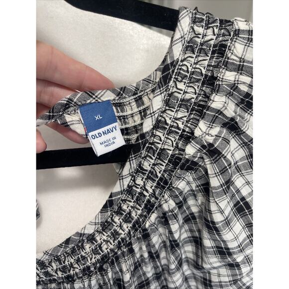 Old Navy Womens XL Plaid Retro Prairie Style Long Maxi Dress Pockets Breathable - Picture 3 of 12